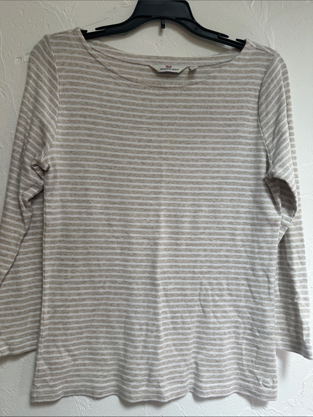 Vineyard Vines Striped Long-Sleeve Top - Cream & Light Gray